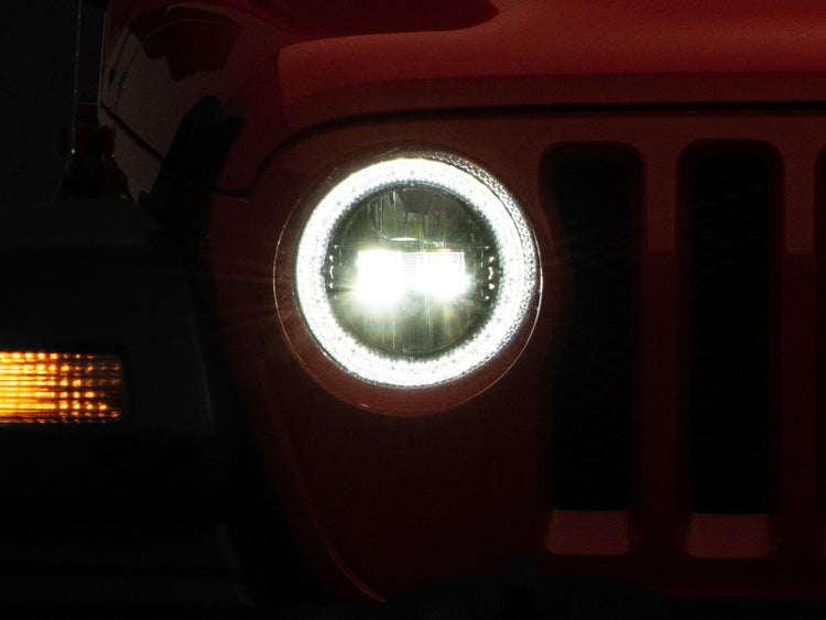 J133763 Black Housing & Clear Lens Axial Series LED Headlights for 2018-2022 Jeep Wrangler JL