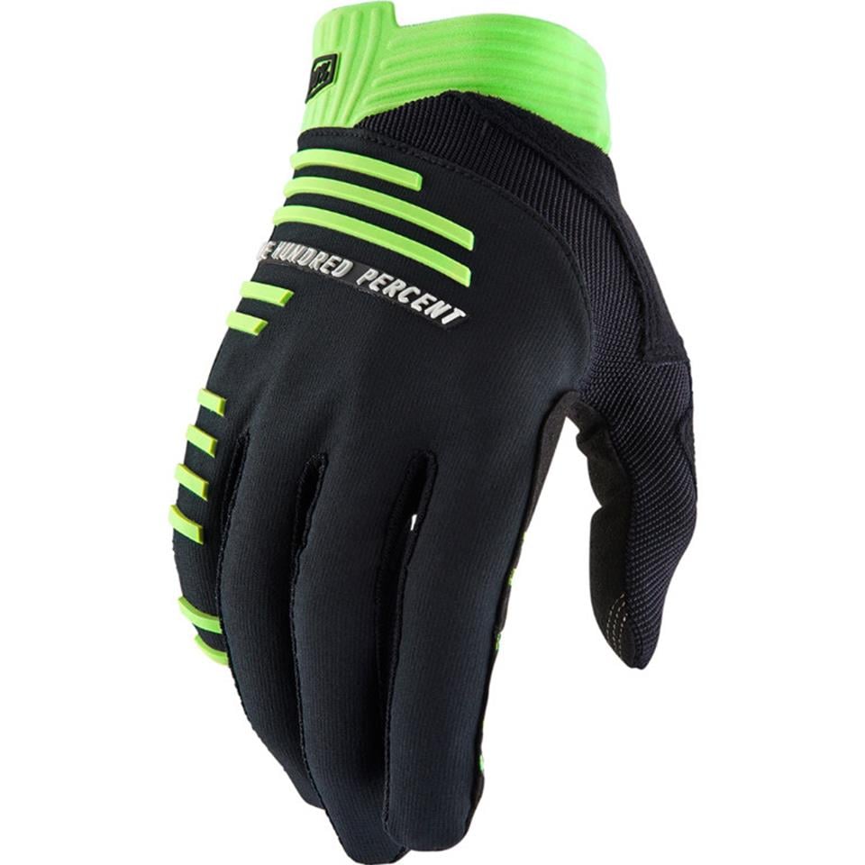 Picture of 100 Percent 10027-00006 R-Core Race Gloves&#44; Black &Lime - Medium