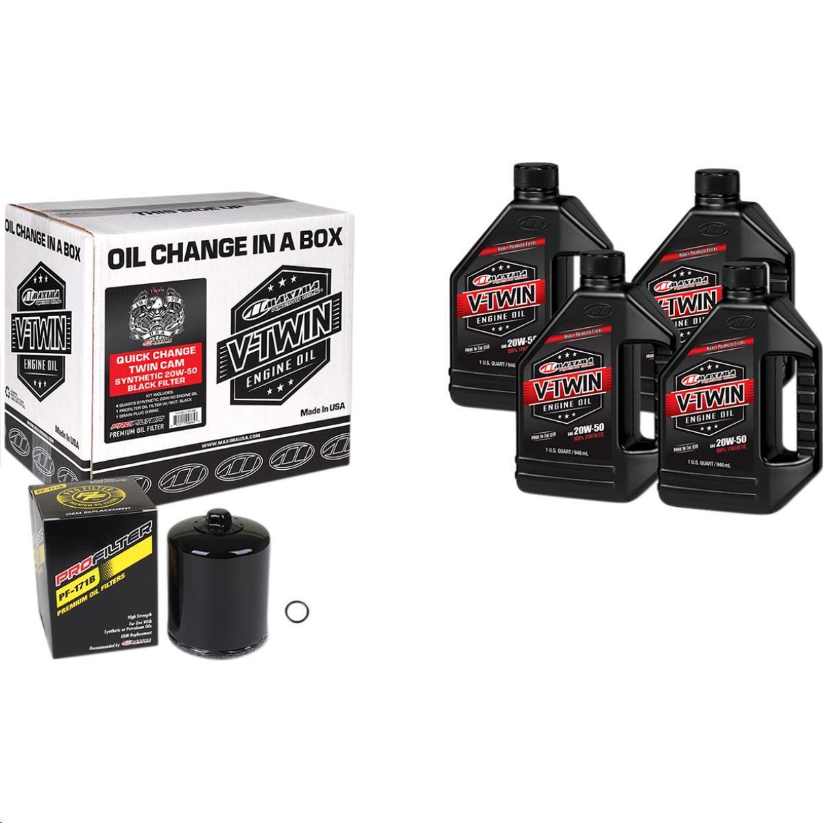 90-119014PB V-Twin Quick Change Kit Synthetic with Black Filter Twin Cam