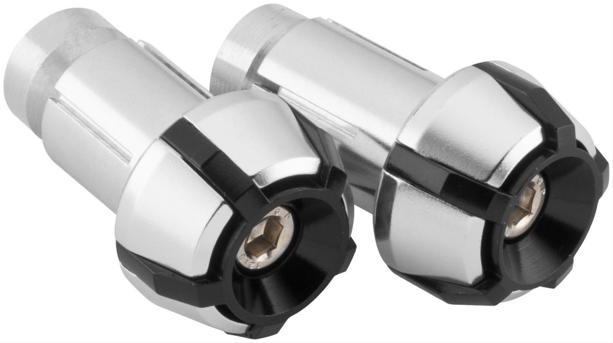 BikeMaster Two-Piece Anti-Vibration Bar Ends - Black/Silver