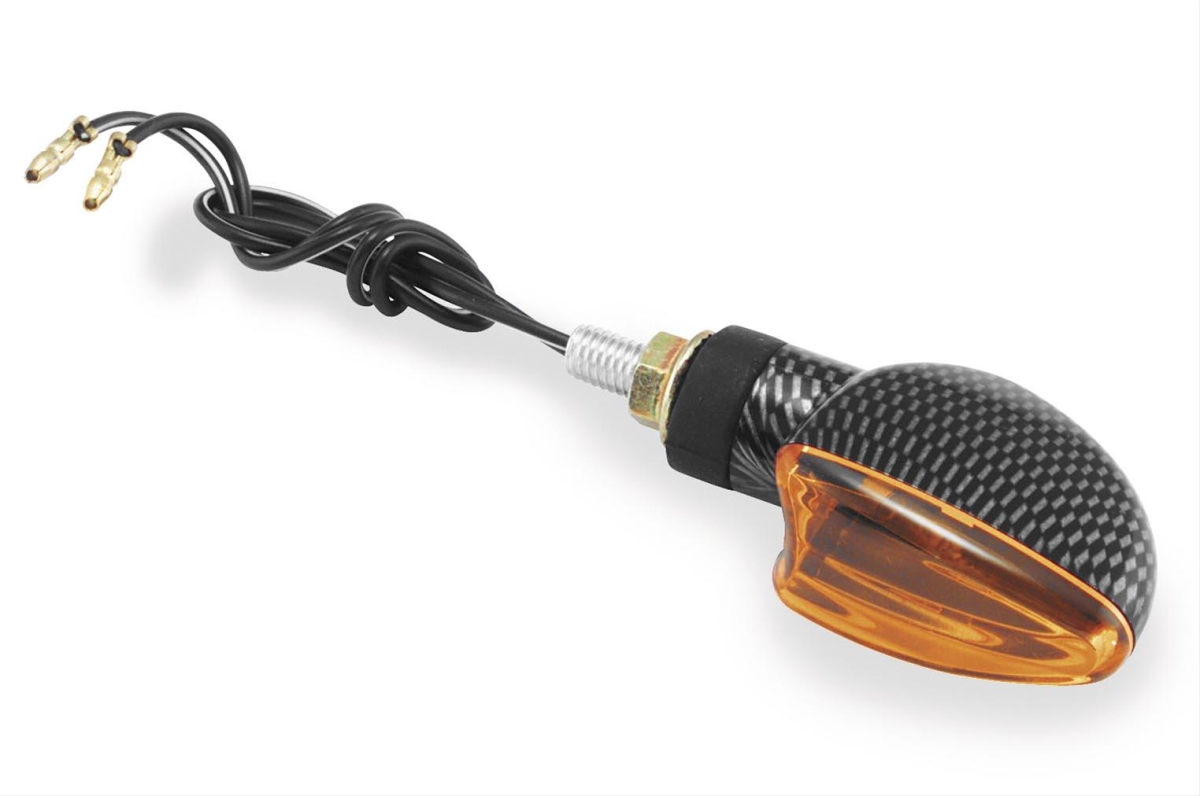 266009 Universal Mini Stalk Turn Signals - Clear Bulb & Amber Lens