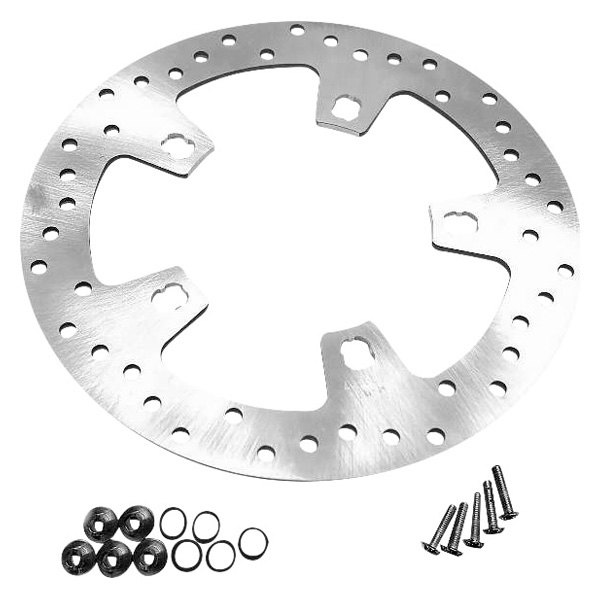 482591 Front Drilled Brake Rotor, Silver