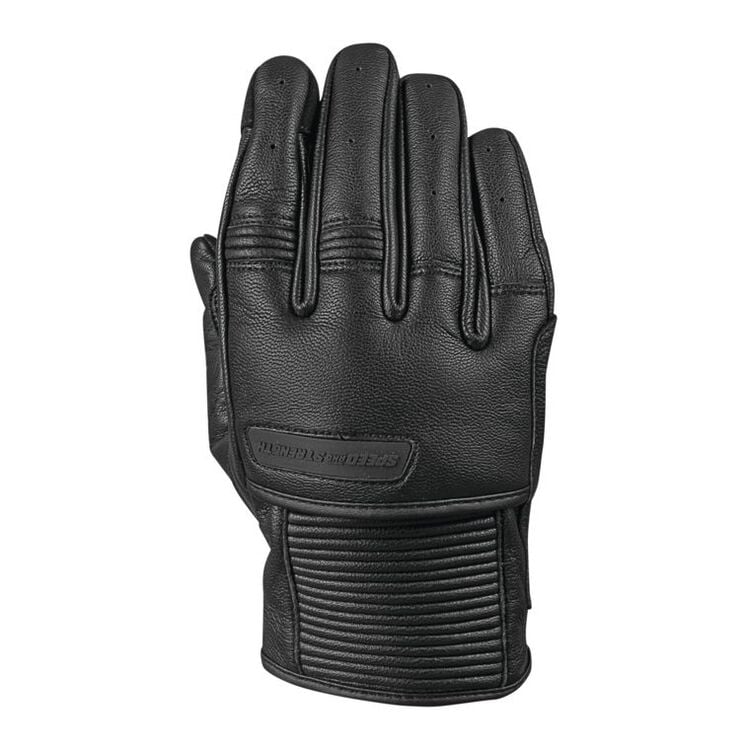 880460 Off Chain Leather Gloves, Black - Small