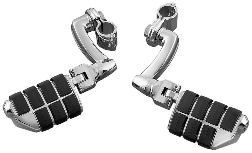 4574 Longhorn Offset Highway Dually Foot Pegs with 1.5 in. Clamp, Chrome