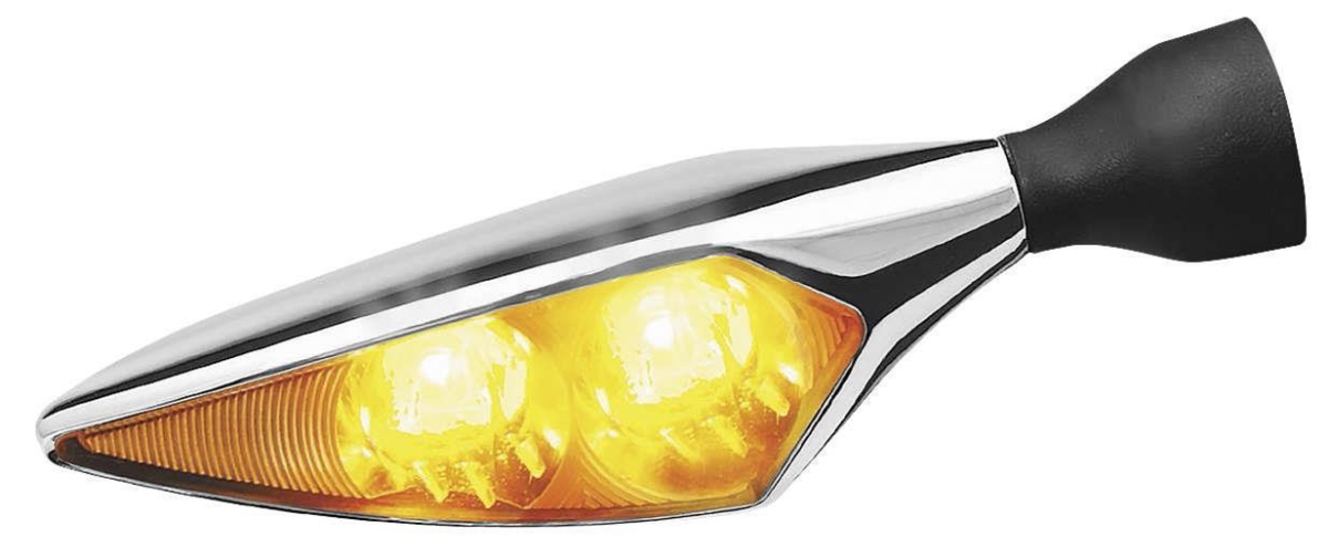 Rhombus Front Left & Rear Amber Light, Chrome