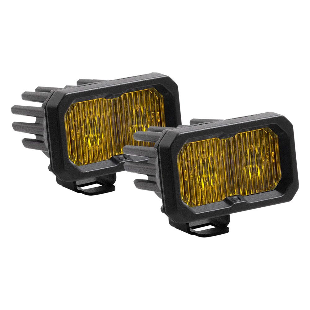 DD6407P 2 in. Stage Series Standard ABL LED Pod Pro Yellow Fog Light - Pack of 2