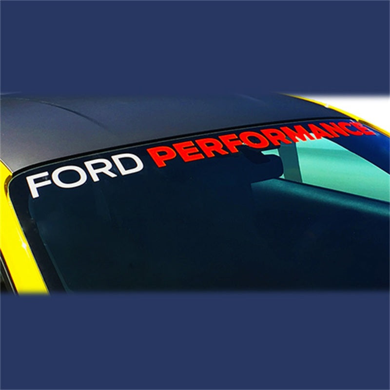 M-1820-MR Ford Performance Windshield Banner for 2015-2017 Mustang, White & Red