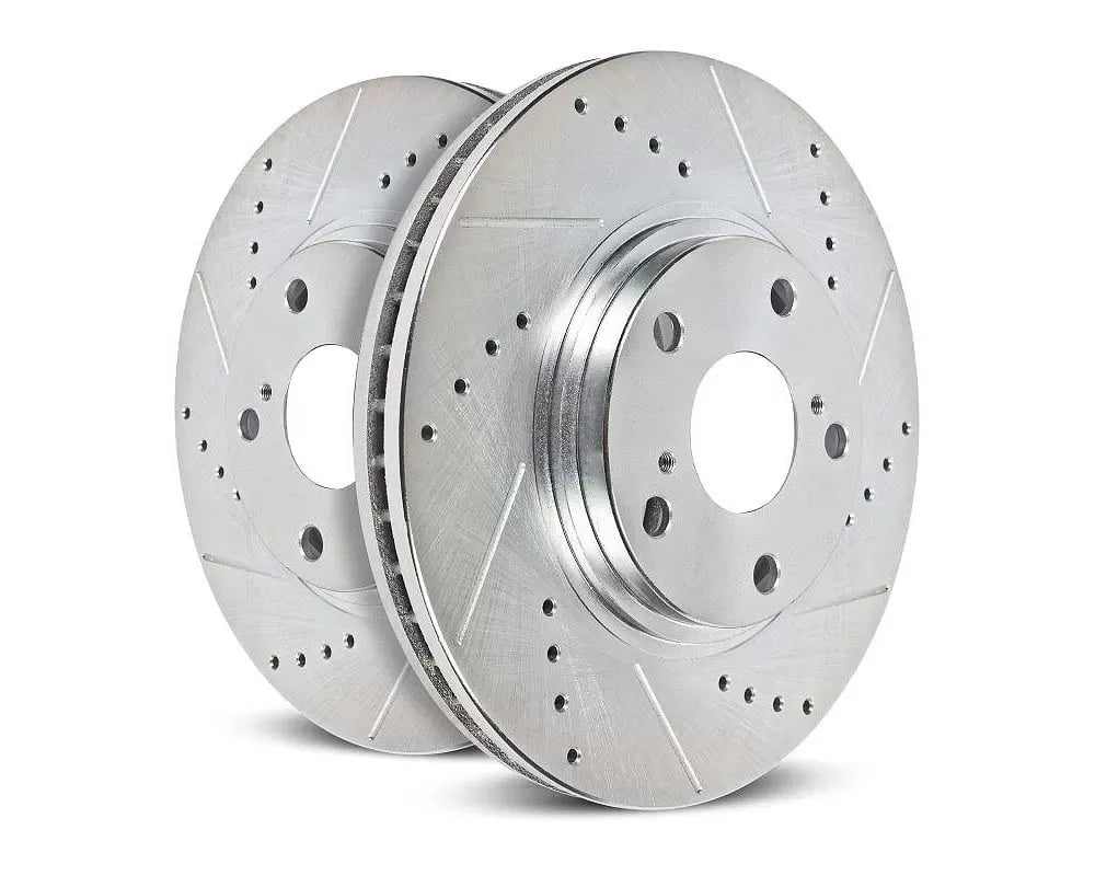 PowerStop JBR509XPR Rear Evolution Drilled & Slotted Rotors for 1989-1996 Nissan 300ZX - Pack of 2