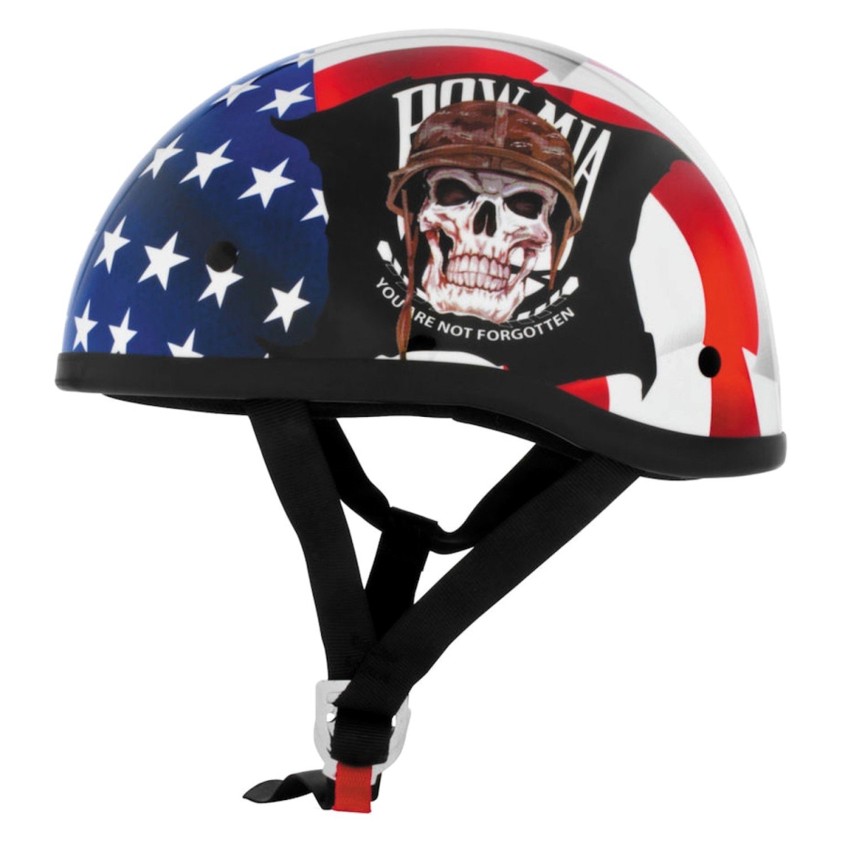 646957 Original Pow Mia Half Shell Helmet, Black, Red & Blue - Small