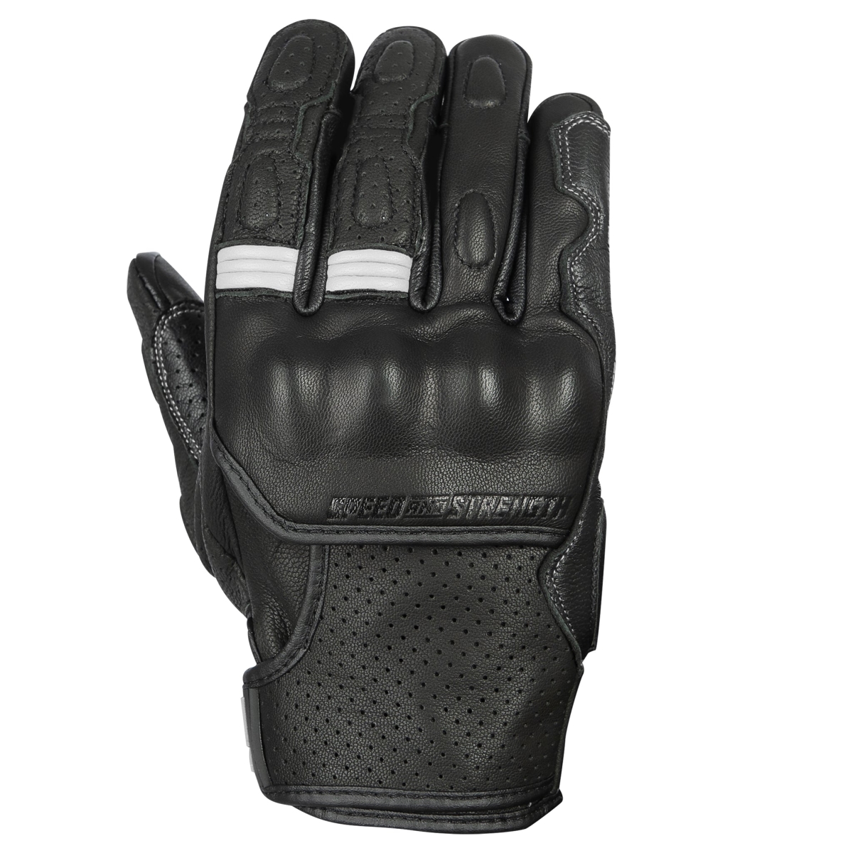 892328 Twist Fate Leather Gloves, Black & White - Extra Large