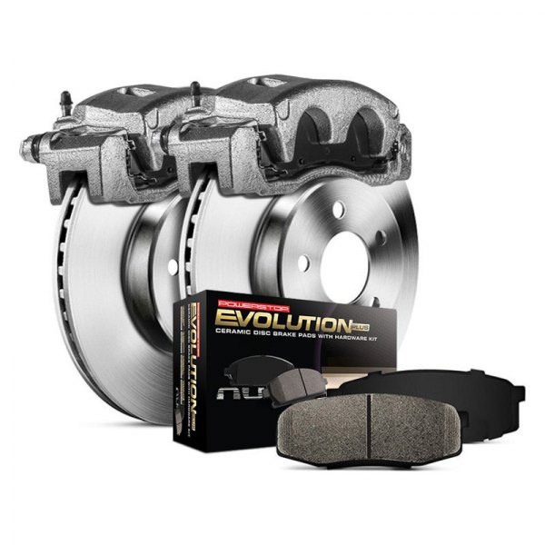 PowerStop KCOE3156 1-Click Autospecialty OE Replacement Plain Front Brake Kit with Calipers for 1990-1998 Buick Skylark