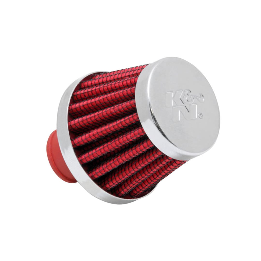 K&N Engineering 62-1600RD-L 2 in. Base OD x .375 in. Flange ID x 1.75 in. Rubber Base Crankcase Vent Air Filter - Multi Lingual
