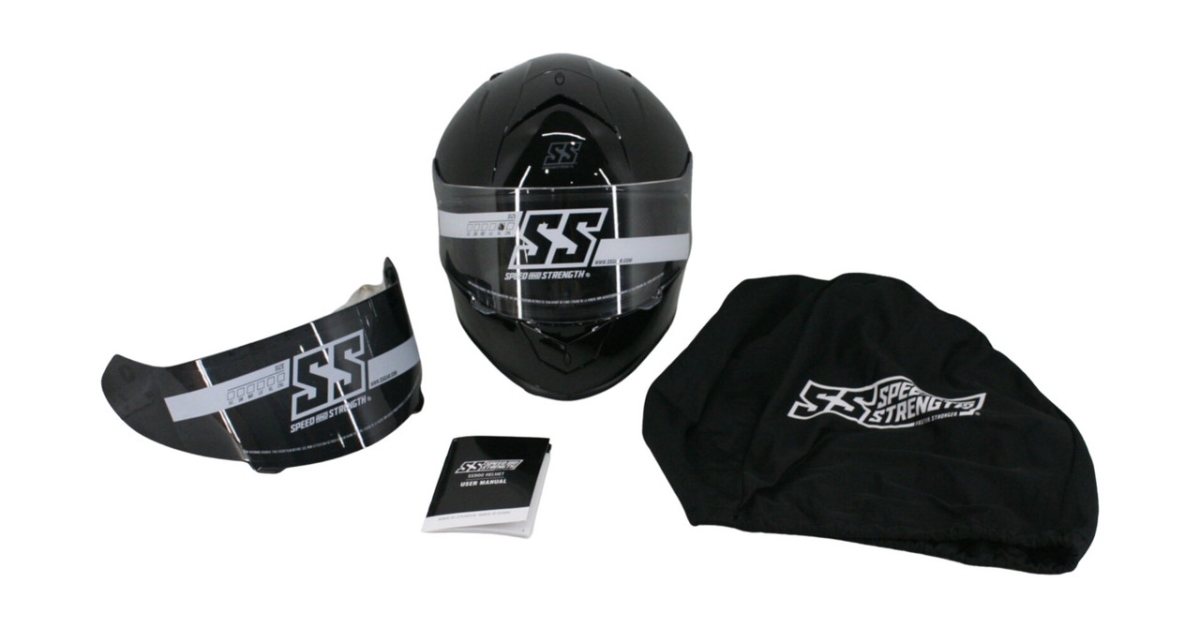 880490 SS900 Solid Speed Full Face Helmet, Gloss Black - Extra Large