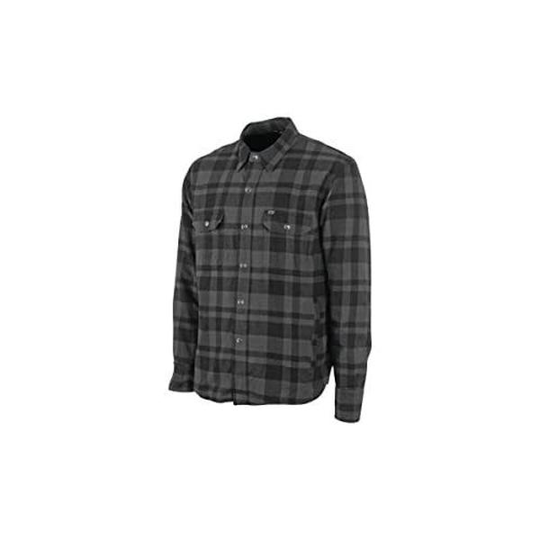 Black Nine Reinforced Mens Moto Shirt, Gray - Large