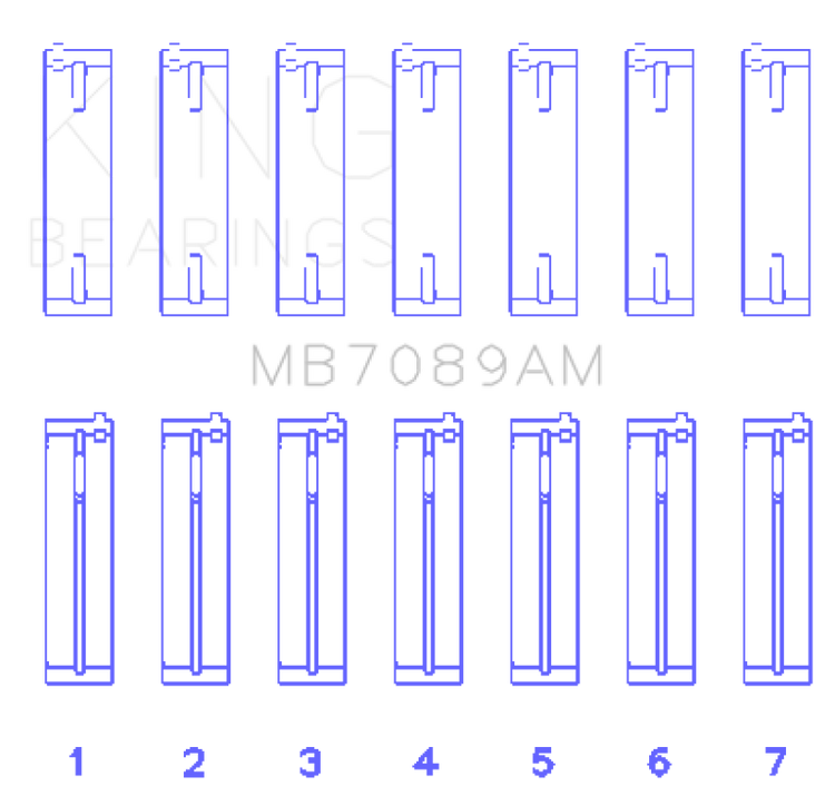 MB7089AM AM-Series Main Bearing Set for 2004-2009 Audi A3 - Set of 7