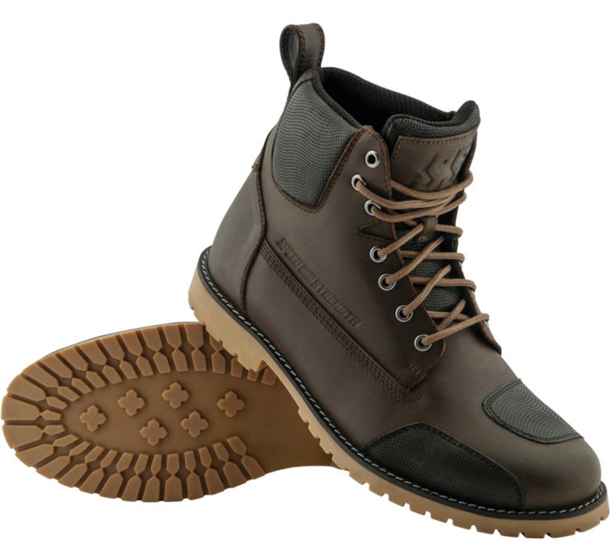 889563 Call to Arms Leather Boots, Brown & Black - Size 13