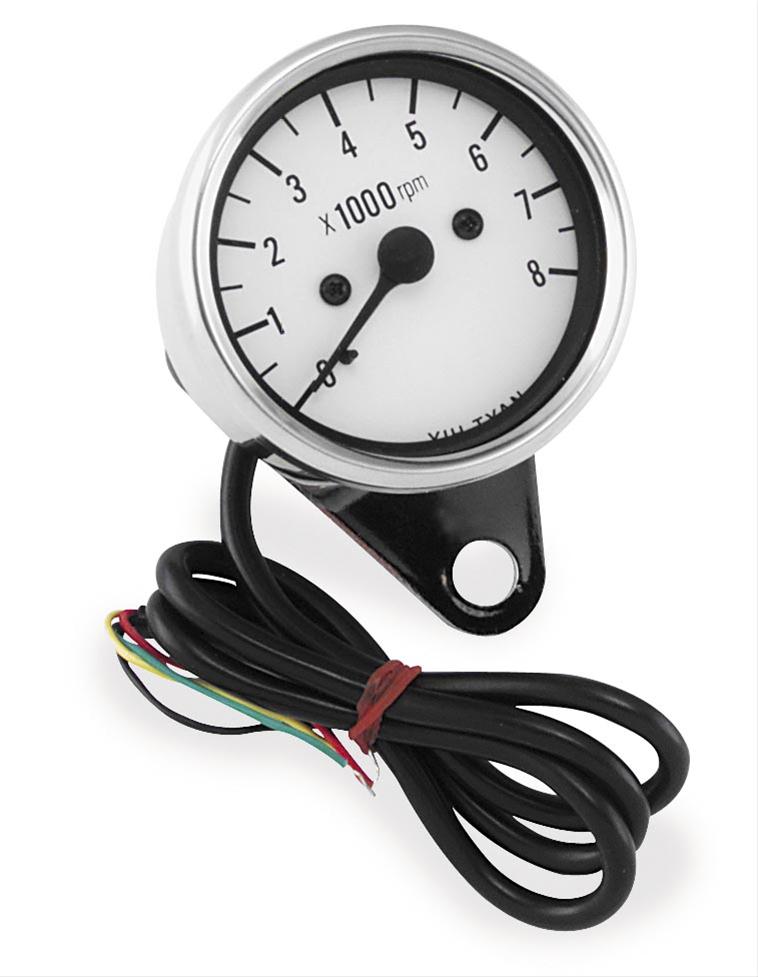 490293 Electronic Mini Tachometer for 2007 Harley Davidson 50th Anniversary Sportster, Black & White