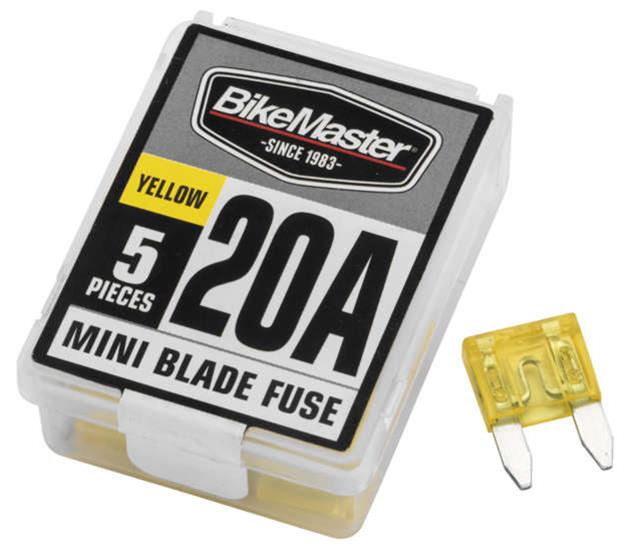152446 20A Mini Blade Fuse, Yellow - 5 Piece