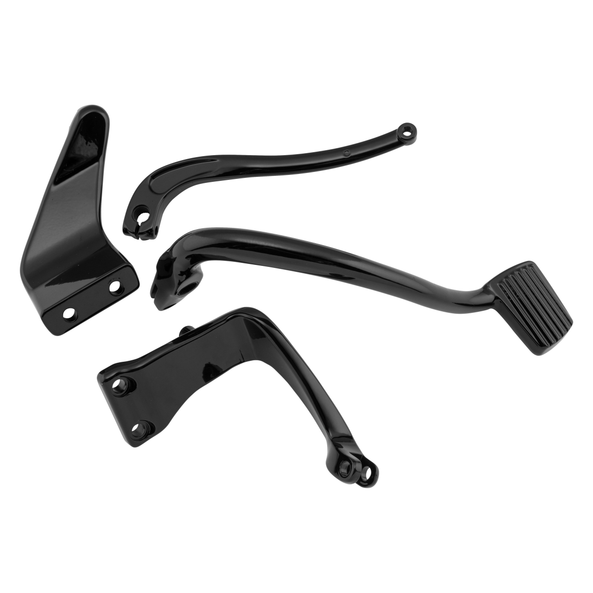 492000 2 in. Extended Dyna Mid-Controls for 2009-2010 Harley Davidson CVO Dyna Fat Bob, Black