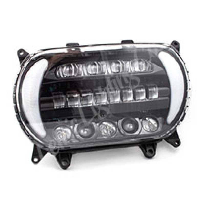 LLC-5LRA-TS 96-13 Early Road Glide LED Black & Chrome Headlight with Turn Signals