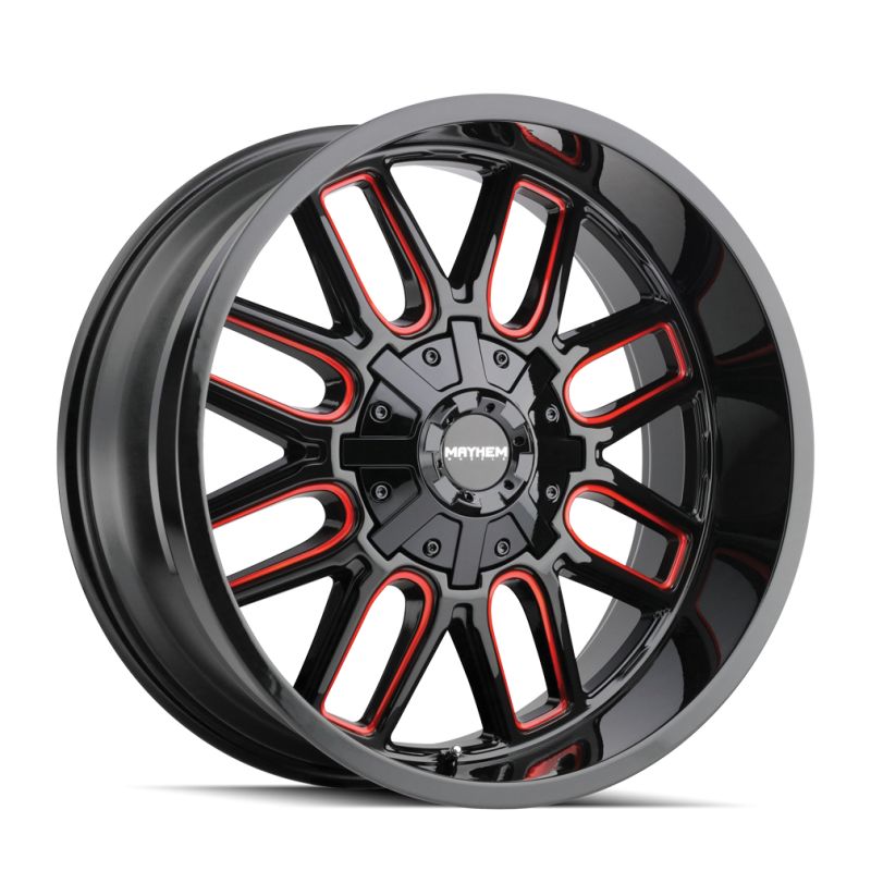 8107-2137BTR 20 x 10 in. 6x135 BP, -19 mm Offset & 106 mm Hub 8107 Cogent Black with Prism Red Wheel