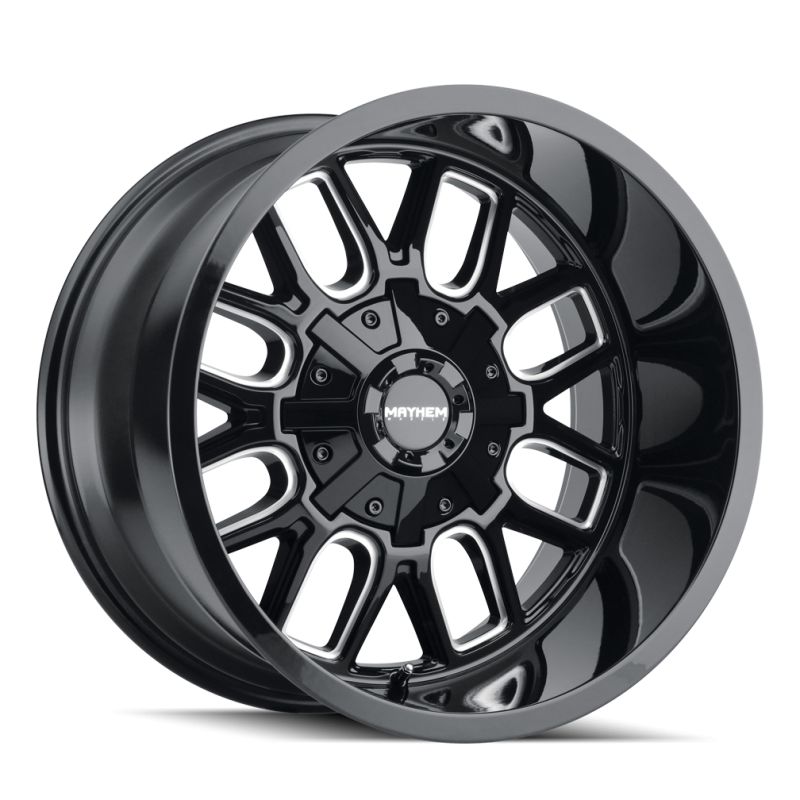 8107-2137BM-24 20 x 10 in. 6x135 BP, -24 mm Offset & 106 mm Hub 8107 Cogent Black with Milled Spokes Wheel
