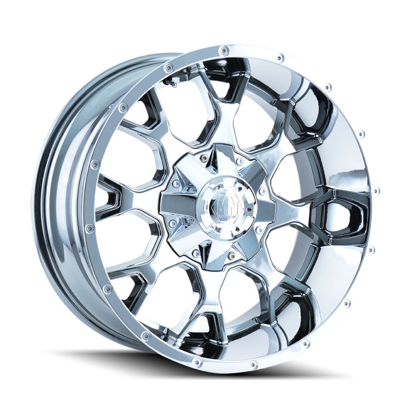 18 x 9 in. 5x114.3 BP, 18 mm Offset & 87 mm Hub 8015 Warrior Chrome Wheel