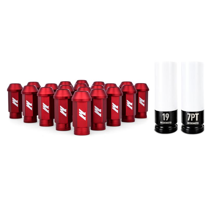 MMLG-125-20LRD M12 x 1.25 Aluminum Locking Lug Nuts Set - Red - 20 Piece