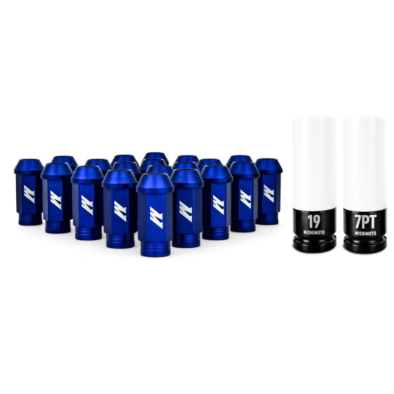 MMLG-15-20LBL M12 x 1.5 Aluminum Locking Lug Nuts Set - Blue - 20 Piece