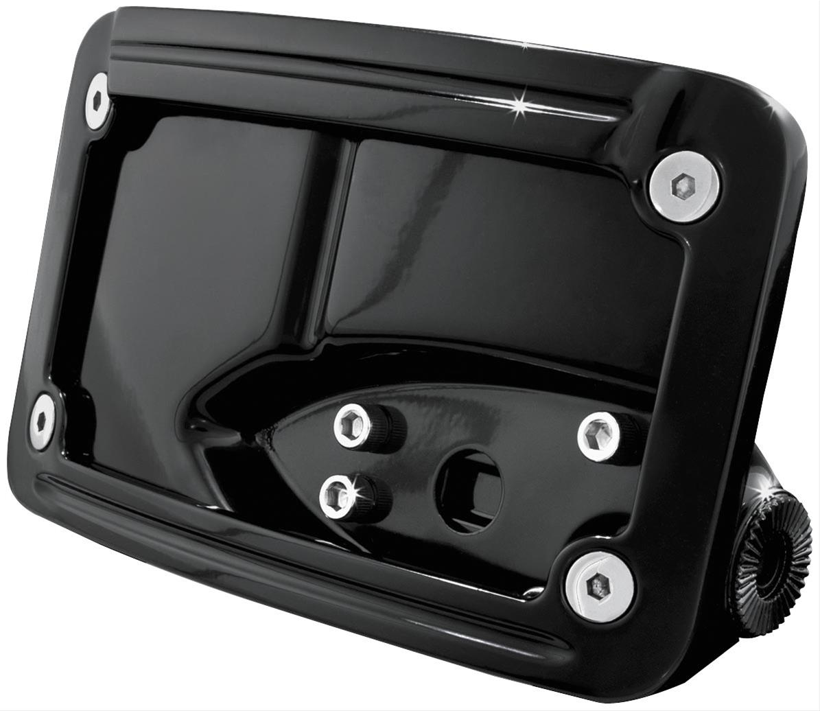 3125 Curved Horizontal Mount Side License Plate Holder - Gloss Black