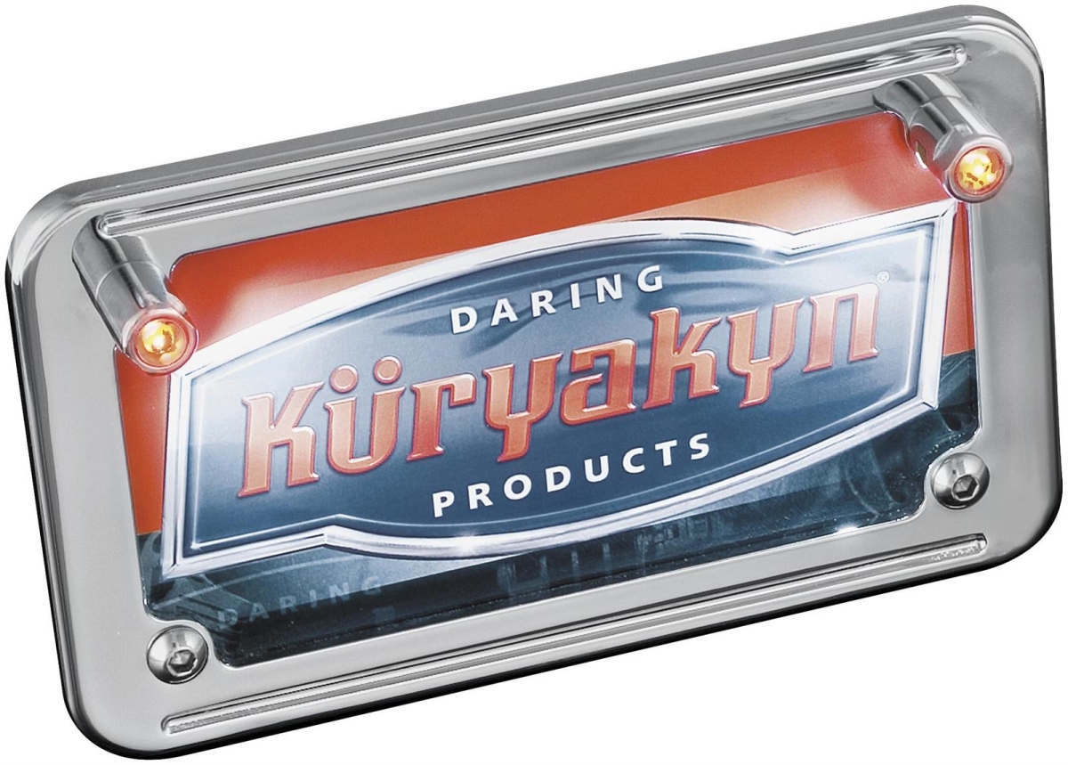 9398 LED License Plate Light with Red Accent Light Universal - Chrome
