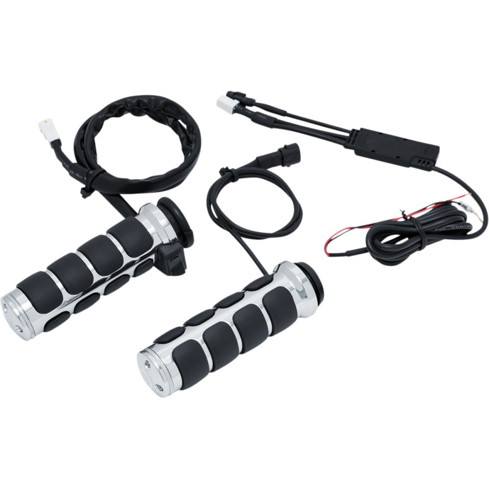 6470 Heated ISO Grips Throttle-By-Wire - Chrome
