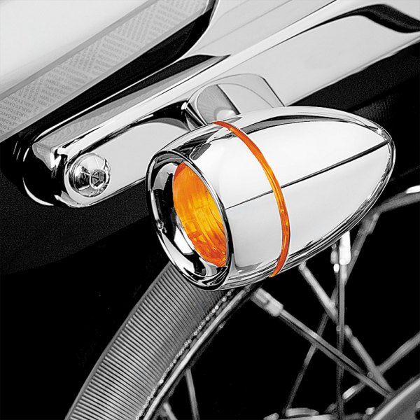 2108 Deep Dish Bezel with Amber Lens - Chrome