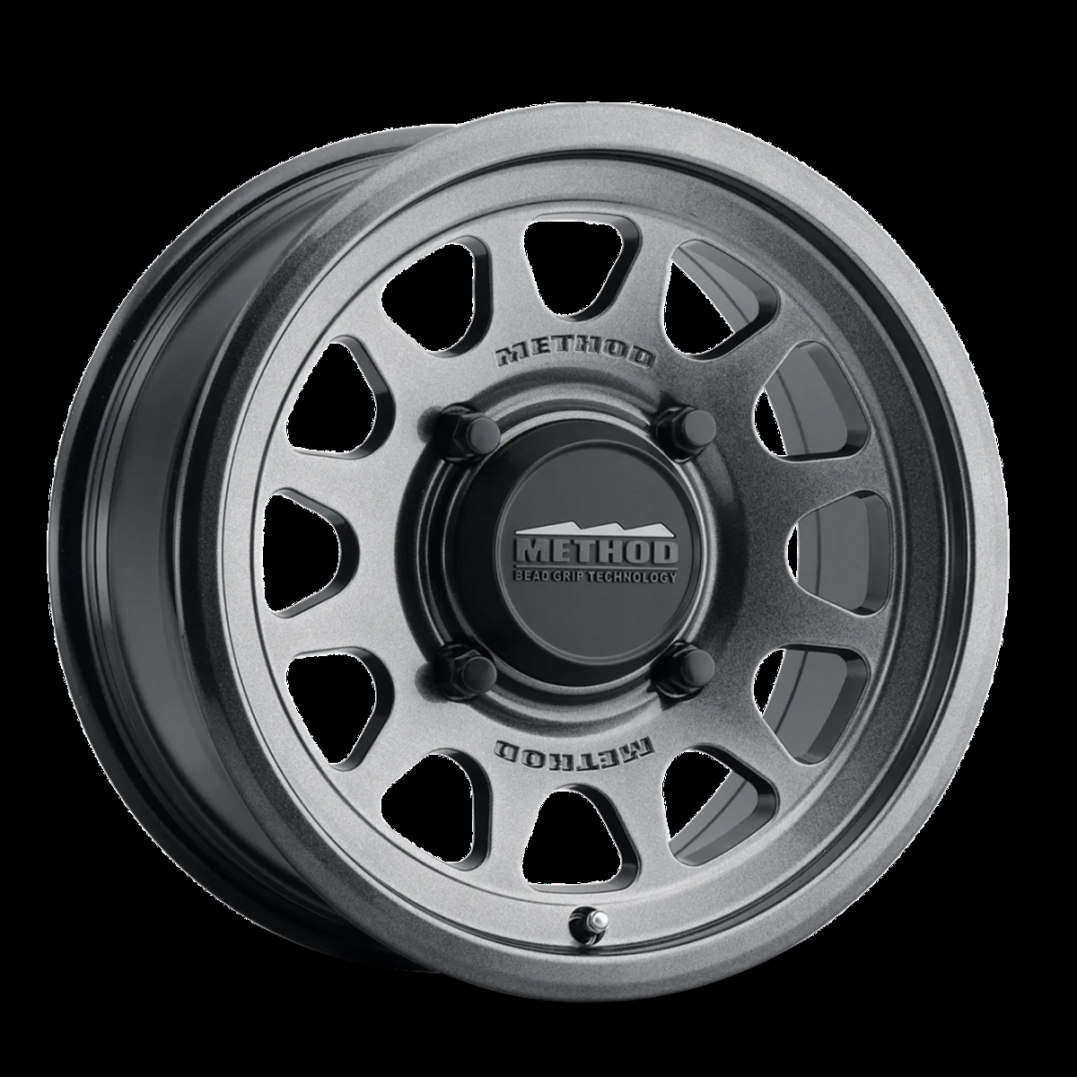 MR414510461264 15 x 10 in. 4x156 BP, 25 mm Offset & 132 mm CB MR414 Bead Grip Graphite Wheel
