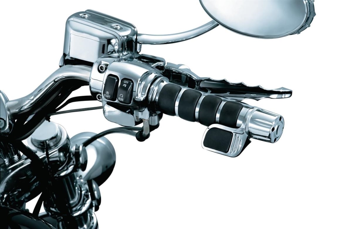 6343 Premium ISO Grip with Contoured Throttle Boss Throttle-By-Wire - Chrome