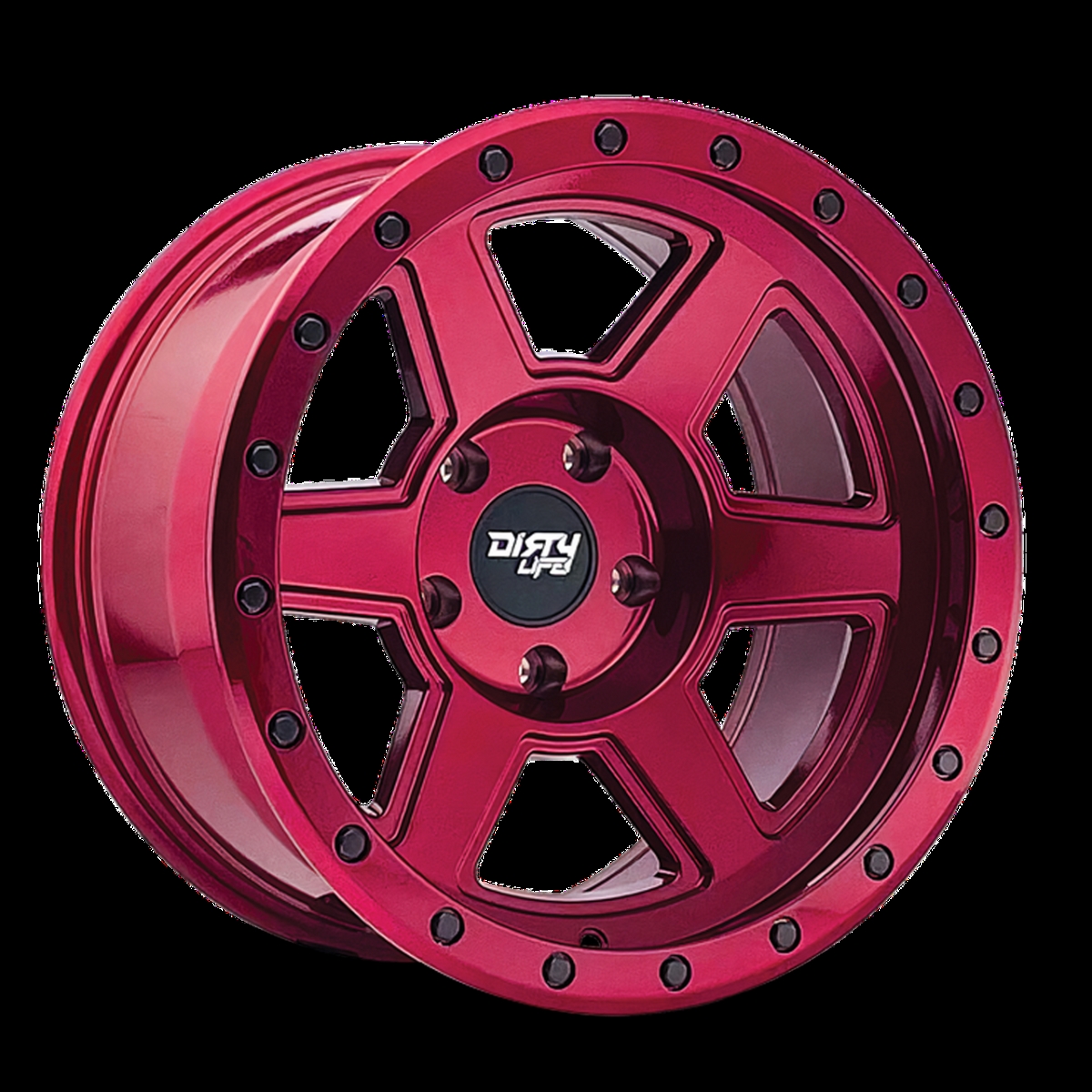 9315-2181R 20 x 10 in. 8x165.1 BP, -25 mm Offset & 125.2 mm Hub 9315 Compound Crimson Candy Red Wheel