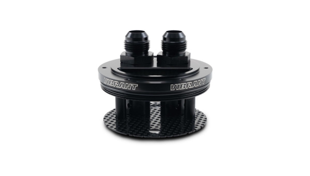 12786 2-Port Catch Can Lid Assembly - Black Anodized