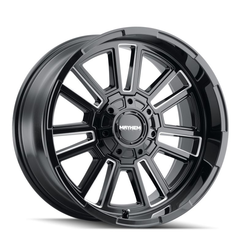 8115-2152BM 20 x 10 in. 5x127 BP, -19 mm Offset & 87.1 mm Hub 8115 Apollo Black with Milled Spokes Wheel