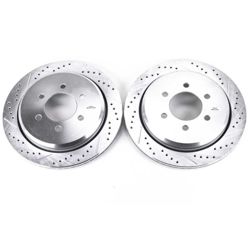 Rear Evolution Drilled & Slotted Rotors for 2002-2006 Ford Expedition, Pack of 2