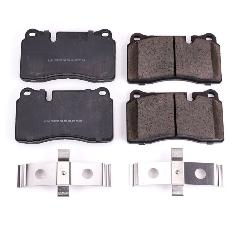 PowerStop 17-1263 Front Z17 Evolution Ceramic Brake Pads with Hardware for 2006-2009 Land Rover Range Rover