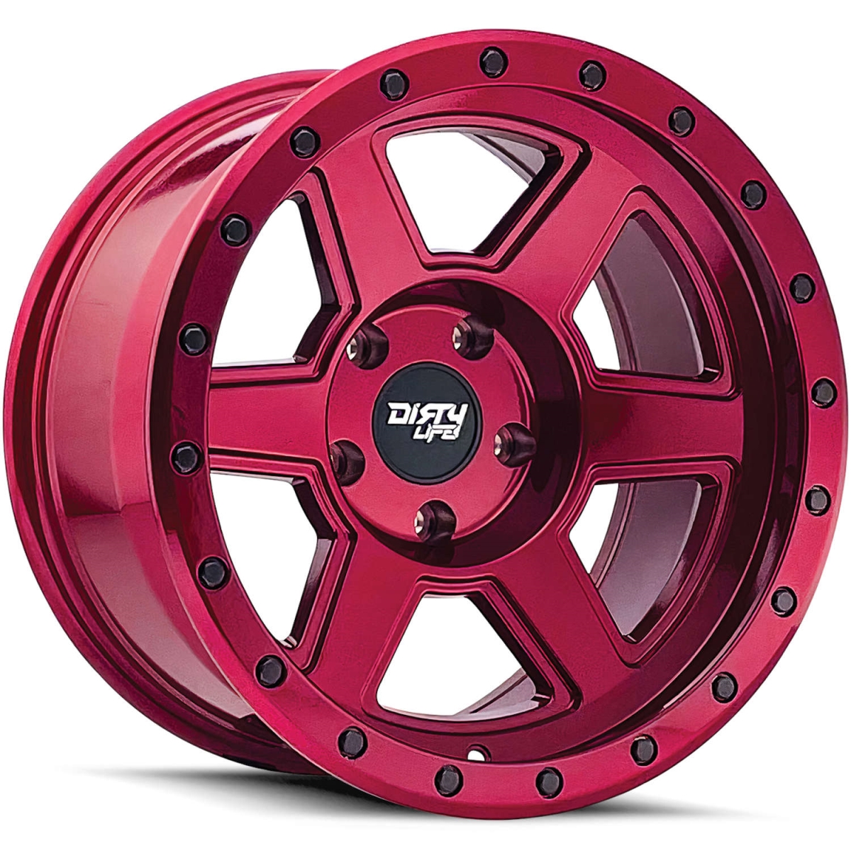9315-2170R 20 x 10 in. 8x170 BP, -25 mm Offset & 125.2 mm Hub 9315 Compound Crimson Candy Red Wheel