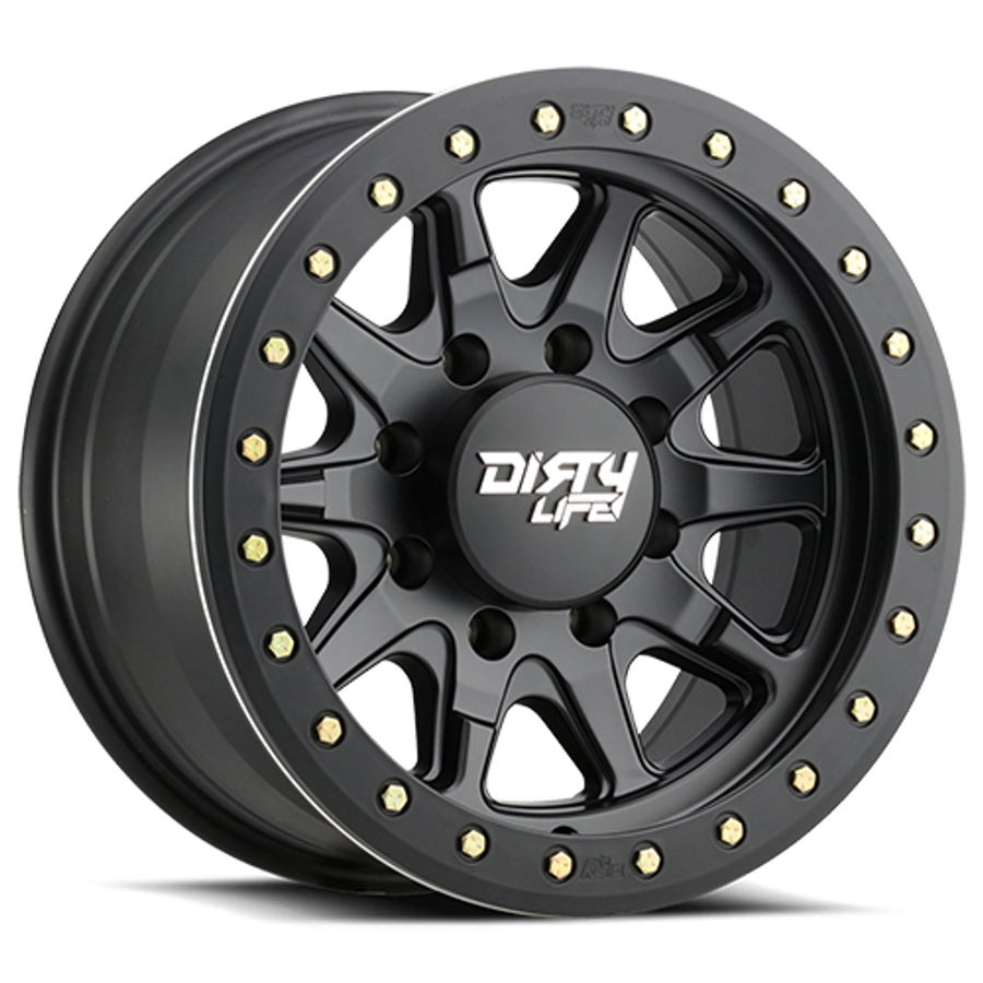 9304-2936MB12 DT-2 20 x 9 & 6 x 135 Bolt Pattern - 12 mm Offset & 87.1 mm Hub Matte Black Wheel - Beadlock