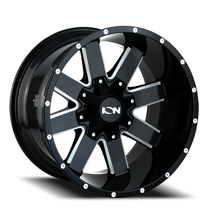 141-8937M 18 x 9 & 6 x 135 Bolt Pattern - 0 mm Offset & 106 mm Hub Gloss Black Milled Wheel