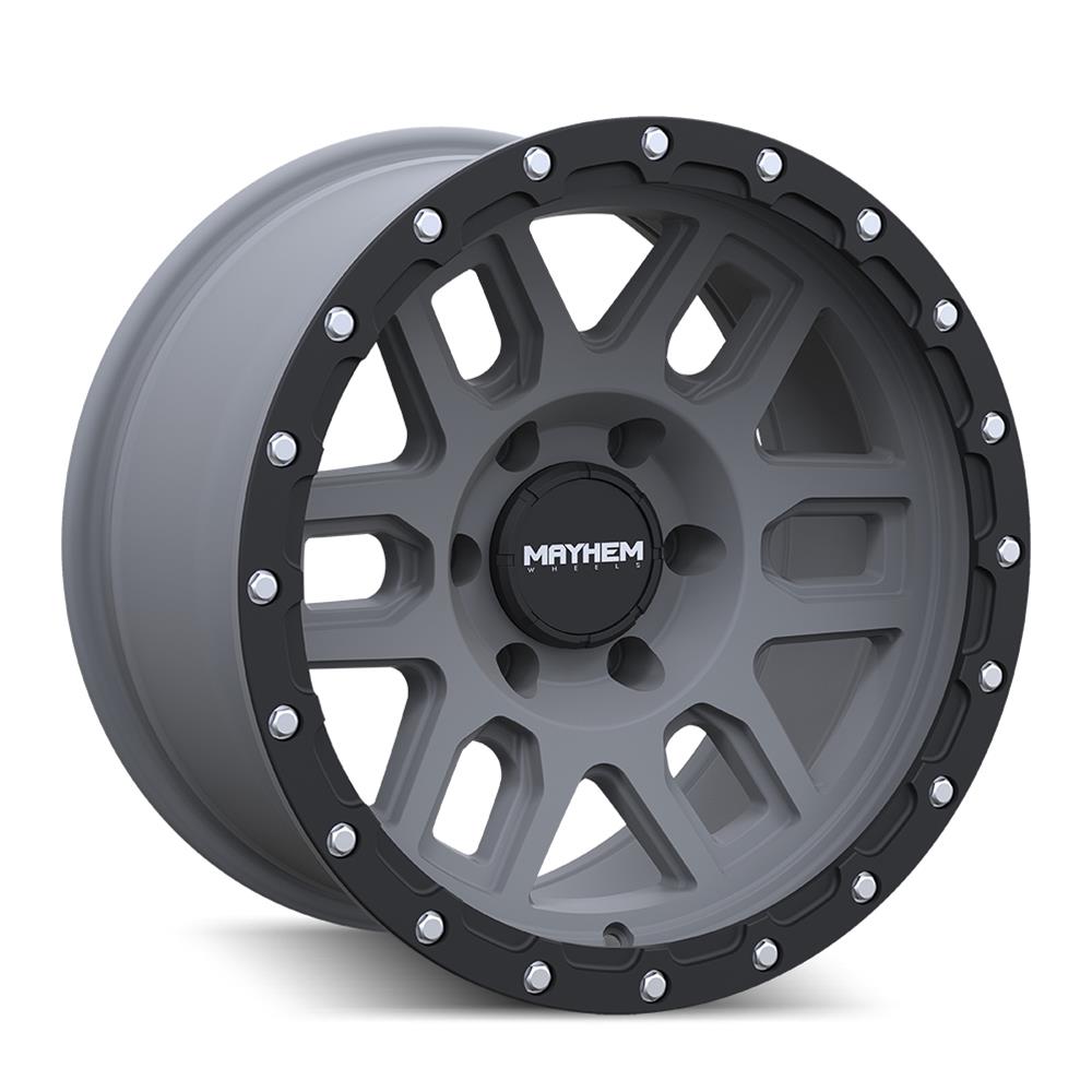 8304-2981MGT12 20 x 9 in., 8 x 165.1 mm Bolt Pattern, -12 mm Offset & 125.2 mm Hub Matte Gunmetal with Matte Black Lip Wheel