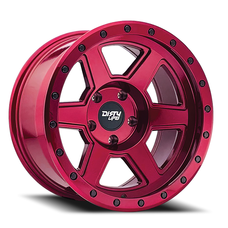 9315-7983R38 17 x 9 Compound & 6 x 139.7 Bolt Pattern - 38 mm Offset & 106 mm Hub Crimson Candy Red Wheel