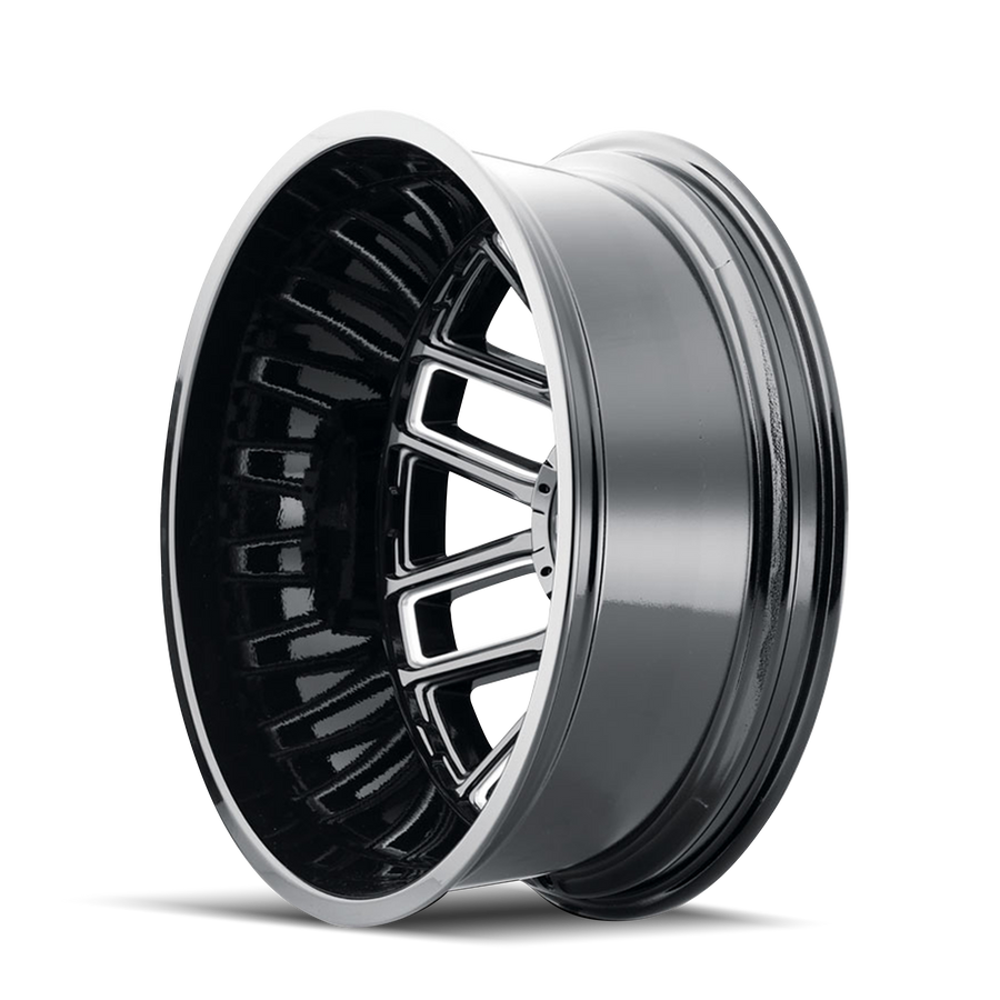 8107D-2881BR192 20 x 8.25 Cogent Dually & 8 x 165.1 Bolt Pattern - 192 mm Offset & 121.3 mm Hub Gloss Black Wheel
