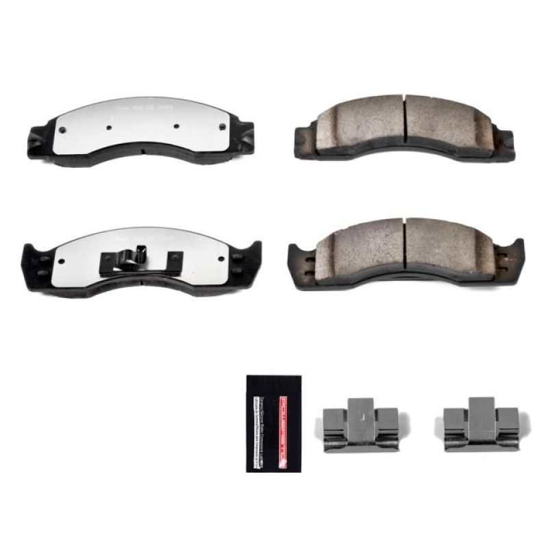PowerStop Z36-411 Front or Rear Z36 Truck & Tow Brake Pad with Hardware for 2001-2002 Ford E-450 Super Duty