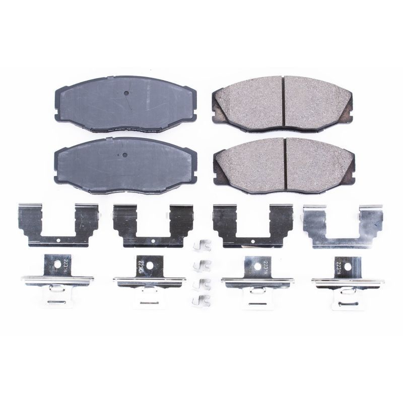 PowerStop 17-604 Front Z17 Evolution Ceramic Brake Pad with Hardware for 1993-1998 Toyota T100