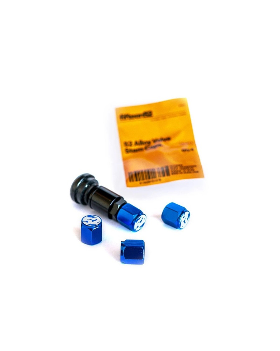 52-VALVE-PACK-BLUE Valve Stem Cap Set, Blue - 4 Piece