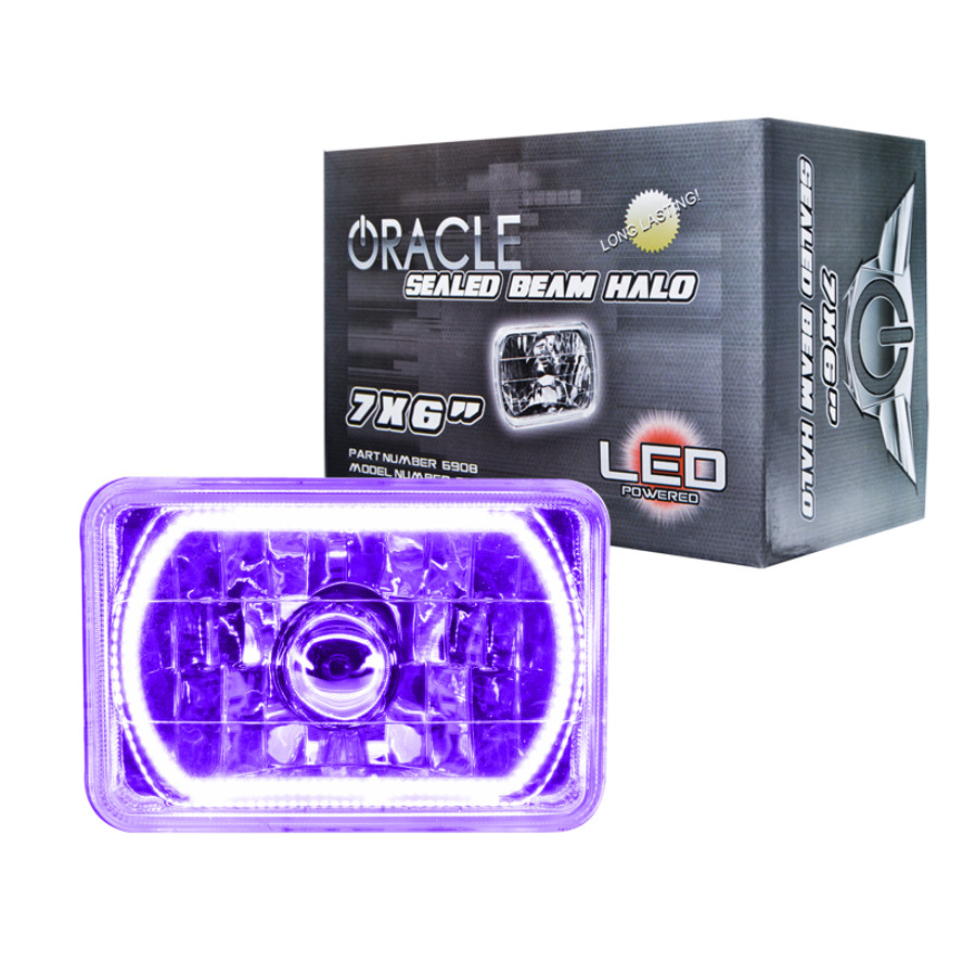 Oracle Lighting  Pre-Installed 7x6 H6054 Sealed Beam Halo Headlight (6908-001, 6908-002, 6908-003, 6908-004, 6908-005, 6908-007, 6908-333) (213400)